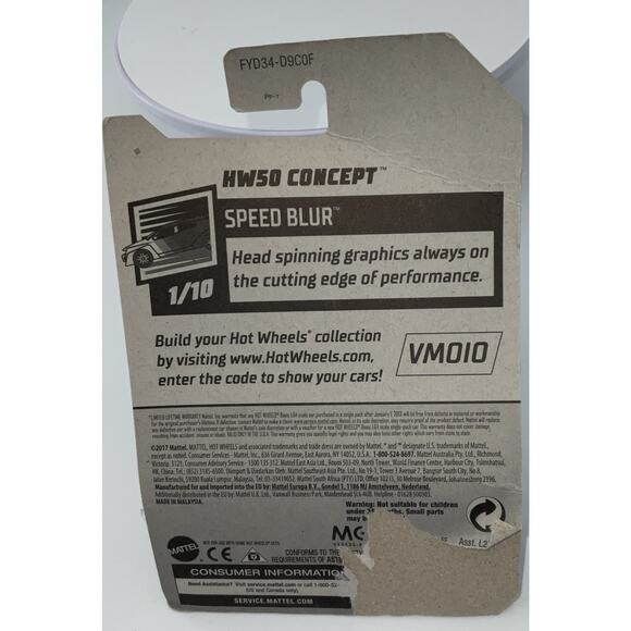 2019 Hot Wheels #131 Speed Blur 1/10 HW50 CONCEPT - Picture 2 of 3